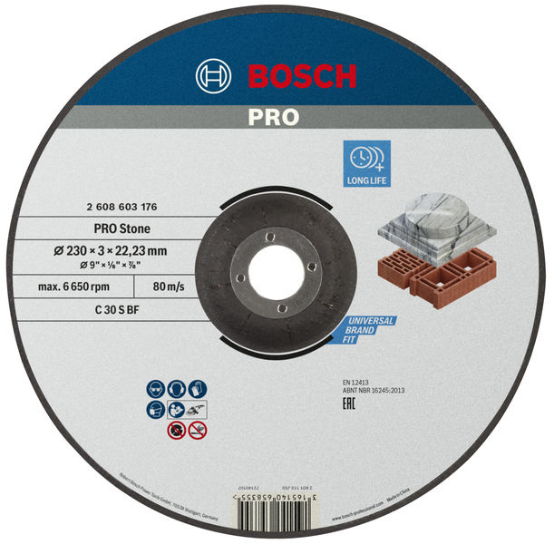Řezací kotouč PRO Stone, 230 × 3 × 22,23 mm, zalomené