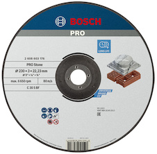 Řezací kotouč PRO Stone, 230 × 3 × 22,23 mm, zalomené
