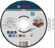 Řezací kotouč PRO Stone, 125 × 3 × 22,23 mm