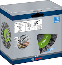 Drátěný kartáč PRO Stainless Steel heavy, 115 × 0,5 mm, závit