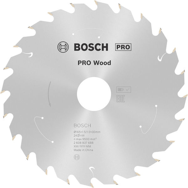 Pilový kotouč PRO Wood cordless pro akumulátorovou okružní pilu, 165 × 1,5 × 30 mm, T24