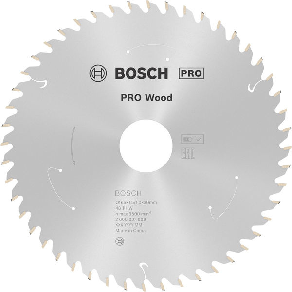 Pilový kotouč PRO Wood cordless pro akumulátorovou okružní pilu, 165 × 1,5 × 30 mm, T48