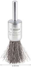 Štětcový kartáč PRO Metal clean, rovná stopka, 15 × 0,2 mm