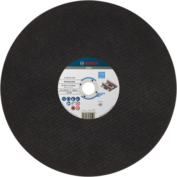 Řezací kotouč PRO Rail, 355 × 4 × 25,4 mm