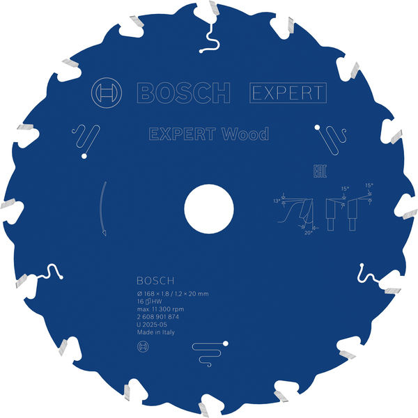 Pilový kotouč EXPERT Wood, 168 × 1,8/1,2 × 20 mm, T16