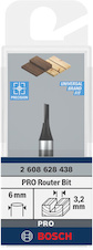 Drážkovací fréza PRO, jeden břit, Ø 3,2 × D 7,7, stopka 6 mm