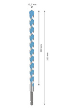 Vrták EXPERT HEX-9 Multi Construction, 12 × 200 × 250 mm
