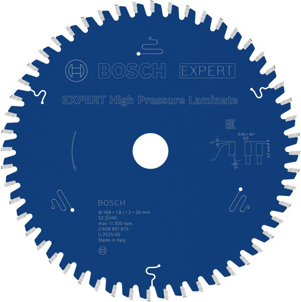 Pilový kotouč EXPERT High Pressure Laminate, 168 × 1,8/1,2 × 20 mm, T52