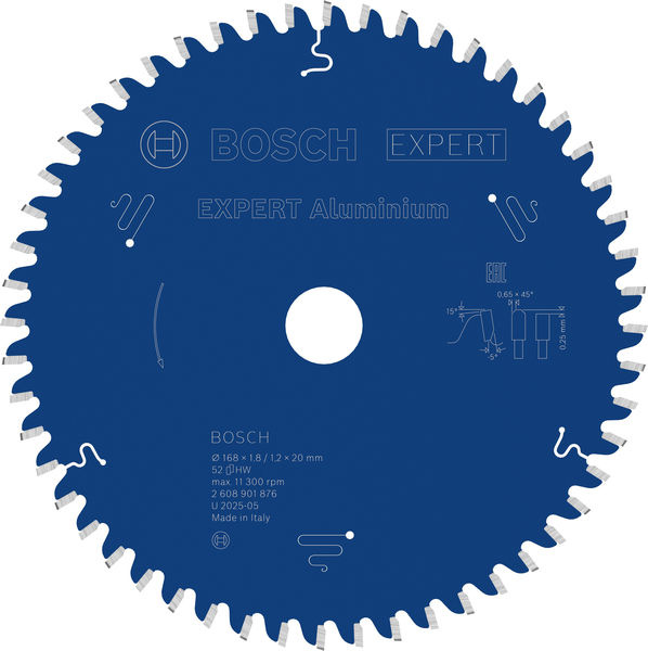 Pilový kotouč EXPERT Aluminium pro okružní pilu, 168 × 1,8/1,2 × 20 mm, T52