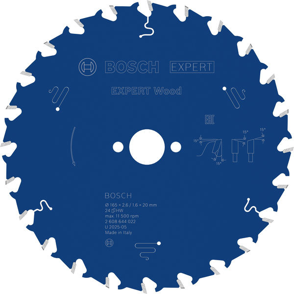 Pilový kotouč EXPERT Wood, 165 × 2,6/1,6 × 20 mm, T24