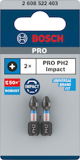 Bit PRO Phillips Impact, PH2, 25 mm, 2 ks
