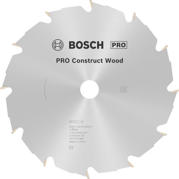 Pilový kotouč PRO Construct Wood pro okružní pilu, 190 × 2,6 × 20 mm