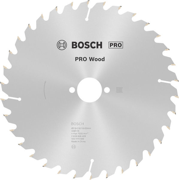 Pilový kotouč PRO Wood pro okružní pilu, 216 × 2,6 × 30 mm, T34