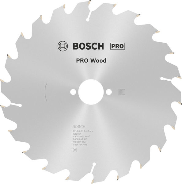 Pilový kotouč PRO Wood pro okružní pilu, 216 × 2,6 × 30 mm, T22