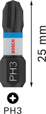 Bit PRO Phillips Impact, PH3, 25 mm, 2 ks