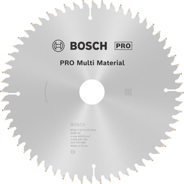 Pilový kotouč PRO Multi Material pro okružní pilu, 184 × 2 × 25,4 mm
