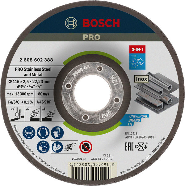 Řezací kotouč PRO Stainless Steel and Metal 3-in-1 Disc, 115 × 2,5 × 22,23 mm
