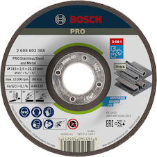 Řezací kotouč PRO Stainless Steel and Metal 3-in-1 Disc, 115 × 2,5 × 22,23 mm