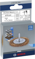Drátěný kartáč PRO Multi Material clean, rovná stopka, 75 × 0,2 mm