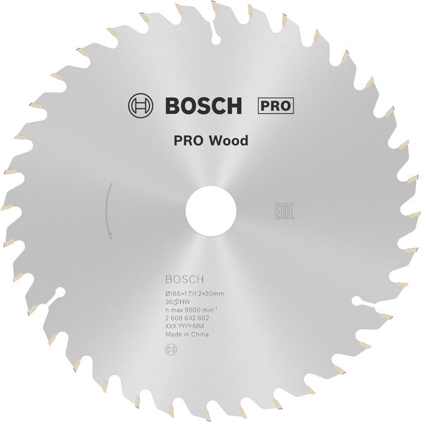 Pilový kotouč PRO Wood pro okružní pilu, 165 × 1,7 × 20 mm, T36