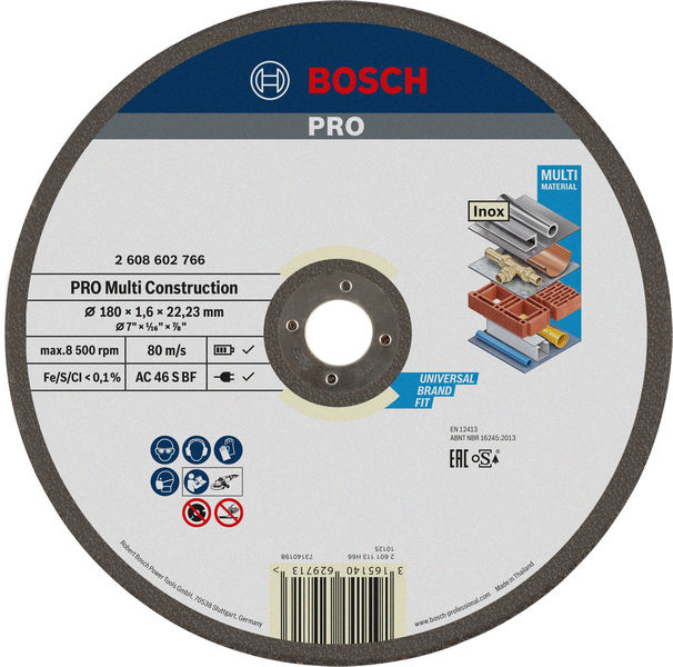 Řezací kotouč PRO Multi Material, 180 × 1,6 × 22,23 mm