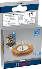 Drátěný kartáč PRO Multi Material clean, rovná stopka, 75 × 0,2 mm