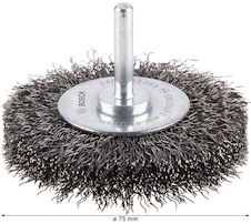 Drátěný kartáč PRO Metal clean, rovná stopka, 75 × 0,3 mm