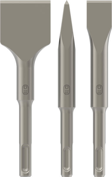 Sada sekáčů PRO SDS plus-4C, špičatý 140 mm, plochý 20 × 140 mm, lopatkový 40 × 140 mm, 3 kusy