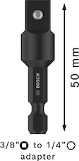 PRO Socket Adapter na nástrčné klíče, s čepem, ⅜″, 50 mm
