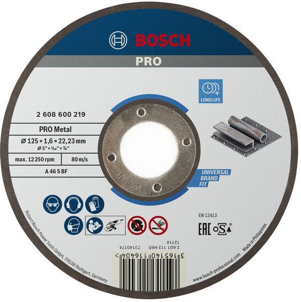 Řezací kotouč PRO Metal, 125 × 1,6 × 22,23 mm, oSa
