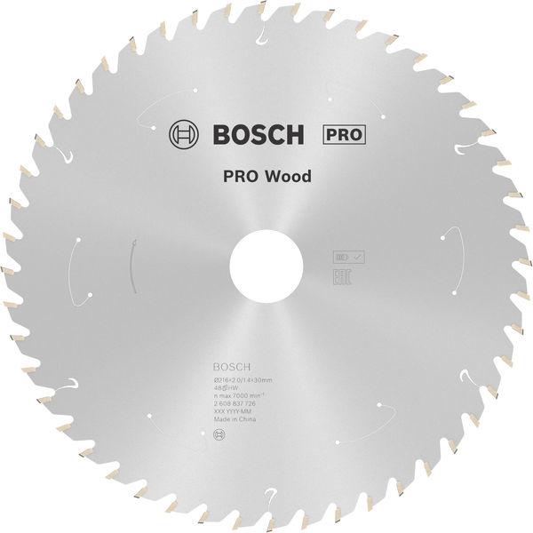 Pilový kotouč PRO Wood cordless pro akumulátorovou okružní pilu, 216 × 1,7 × 30 mm, T48