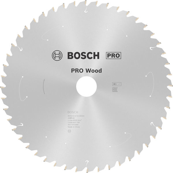 Pilový kotouč PRO Wood cordless pro akumulátorovou okružní pilu, 250 × 2,2 × 30 mm, T48