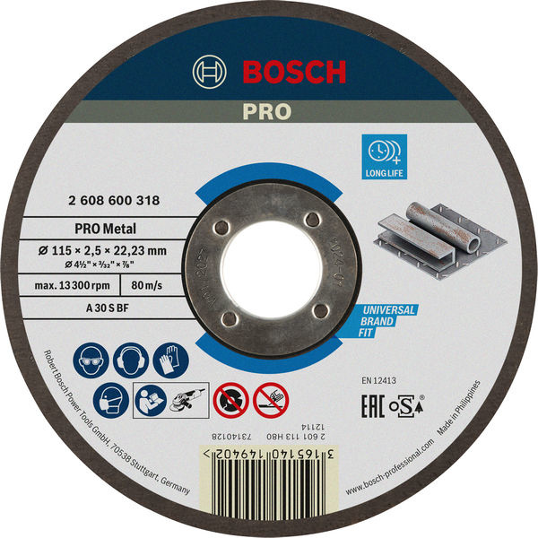 Řezací kotouč PRO Metal, 115 × 2,5 × 22,23 mm, oSa