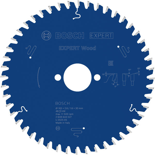 Pilový kotouč EXPERT Wood, 165 × 2,6/1,6 × 30 mm, T48