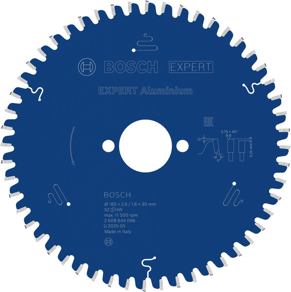 Pilový kotouč EXPERT Aluminium pro okružní pilu, 165 × 2,6/1,6 × 30 mm, T52