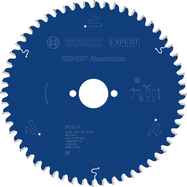 Pilový kotouč EXPERT Aluminium pro okružní pilu, 190 × 2,6/1,6 × 30 mm, T56