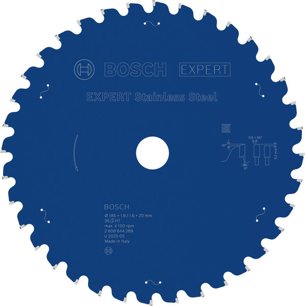 Pilový kotouč EXPERT Stainless Steel, 185 × 1,9/1,6 × 20 mm, T36