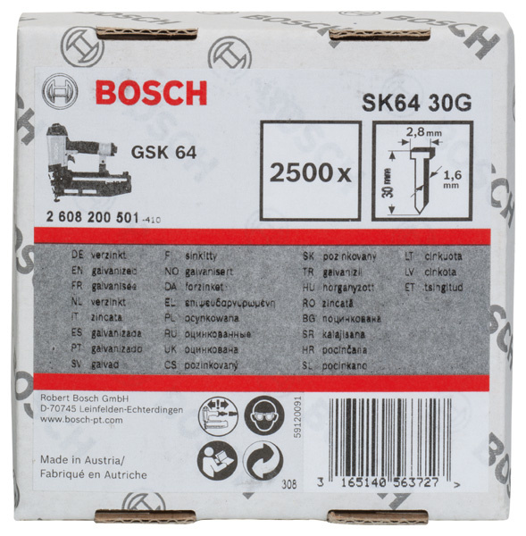 Hřebík se zápustnou hlavou SK64 30G