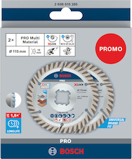 Diamantový kotouč PRO Multi Material, 115 x 22,23 mm, X-Lock, 2 ks