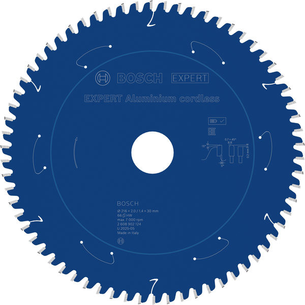 Pilový kotouč EXPERT Aluminium cordless pro okružní pilu, 216 × 2/1,4 × 30 mm, T66