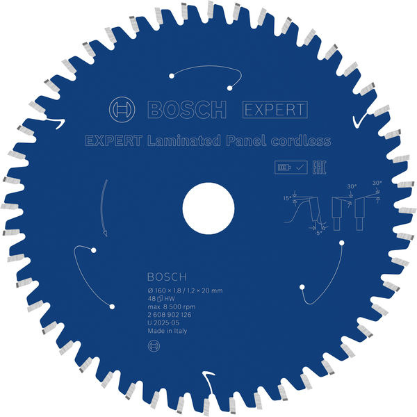 Pilový kotouč EXPERT Laminated Panel cordless, 160 × 1,8/1,2 × 20 mm, T48