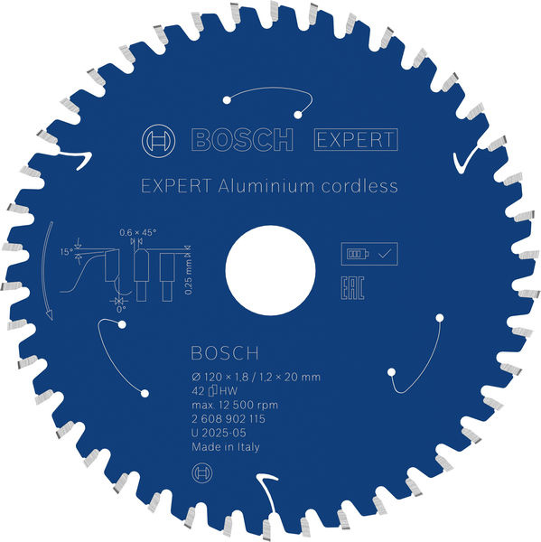 Pilový kotouč EXPERT Aluminium cordless pro okružní pilu, 120 × 1,8/1,2 × 20 mm, T42