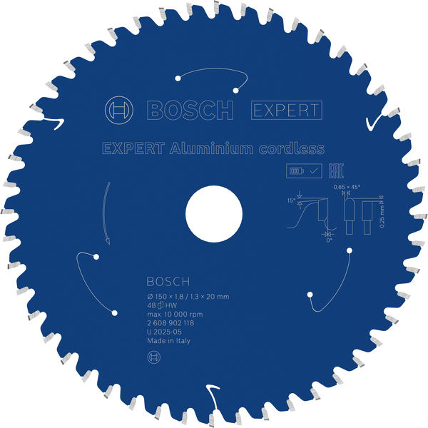 Pilový kotouč EXPERT Aluminium cordless pro okružní pilu, 150 × 1,8/1,3 × 20 mm, T48