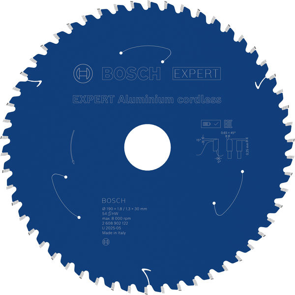 Pilový kotouč EXPERT Aluminium cordless pro okružní pilu, 190 × 1,8/1,3 × 30 mm, T54