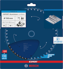 Pilový kotouč EXPERT Aluminium cordless pro okružní pilu, 190 × 1,8/1,3 × 30 mm, T54