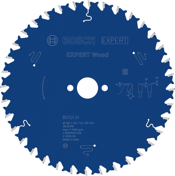 Pilový kotouč EXPERT Wood, 165 × 2,6/1,6 × 20 mm, T36