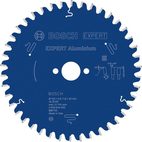 Pilový kotouč EXPERT Aluminium pro okružní pilu, 150 × 2,6/1,6 × 20 mm, T42