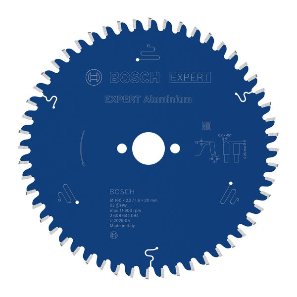 Pilový kotouč EXPERT Aluminium pro okružní pilu, 160 × 2,2/1,6 × 20 mm, T52