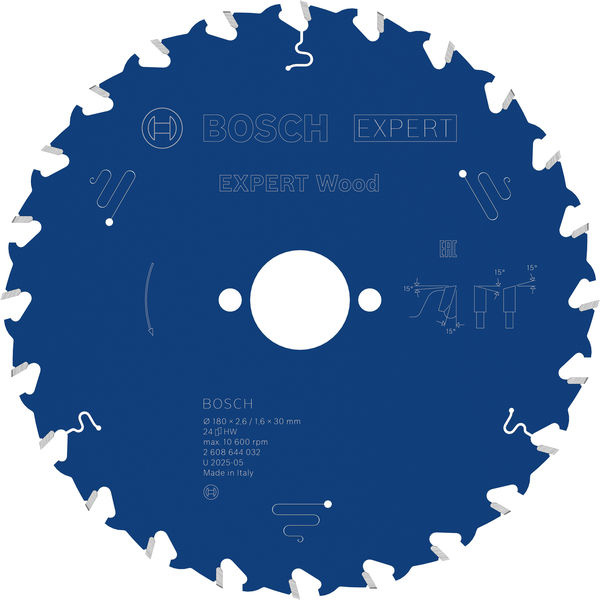 Pilový kotouč EXPERT Wood, 180 × 2,6/1,6 × 30 mm, T24