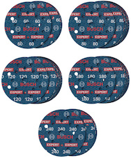 55dílná sada brusných kotoučů EXPERT O780 s fólií, 125 mm, G60 (5×); G80 (15×); G120 (15×); G180 (15×), G240 (5×)